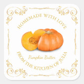  zelfgemaakte pompoenboter vierkant label (Voorkant)