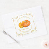 zelfgemaakte pompoenboter vierkant label (Envelop)