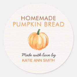 Zelfgemaakte Pompoenbrood Label Product Sticker
