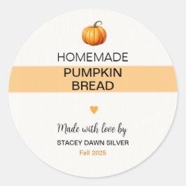 Zelfgemaakte Pompoenbrood Labels Herfst Stickers