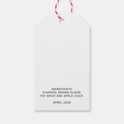 Zelfgemaakte pompoensap inblikken label cadeaulabel (Achterkant)