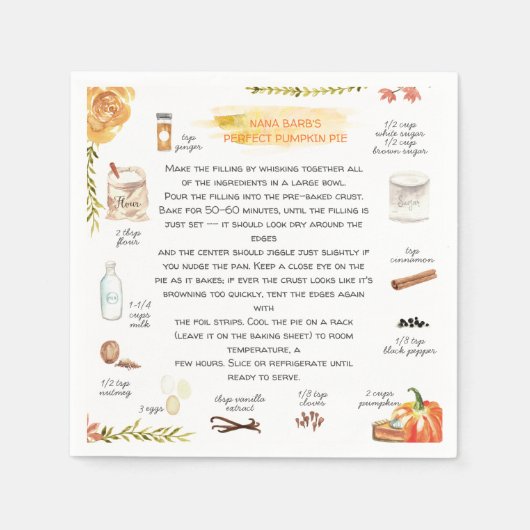 zelfgemaakte pompoentaart | Thanksgiving Friendsgi Servet (Voorkant)