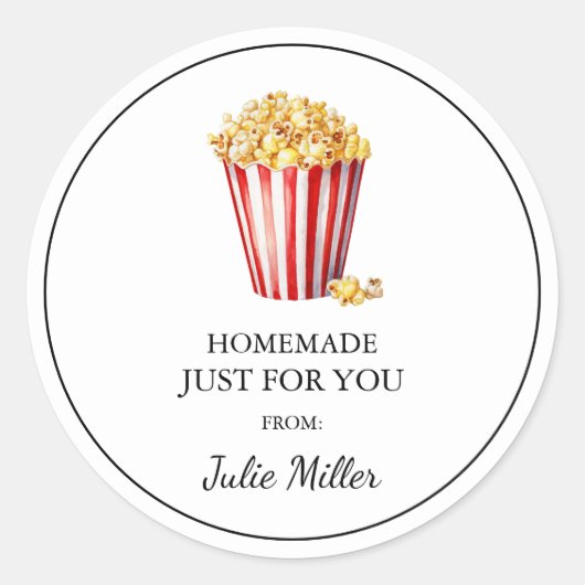 Zelfgemaakte popcorn label uitsluitend voor jou (Voorkant)