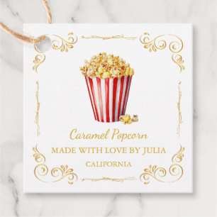  zelfgemaakte Popcorn Square Hang Label