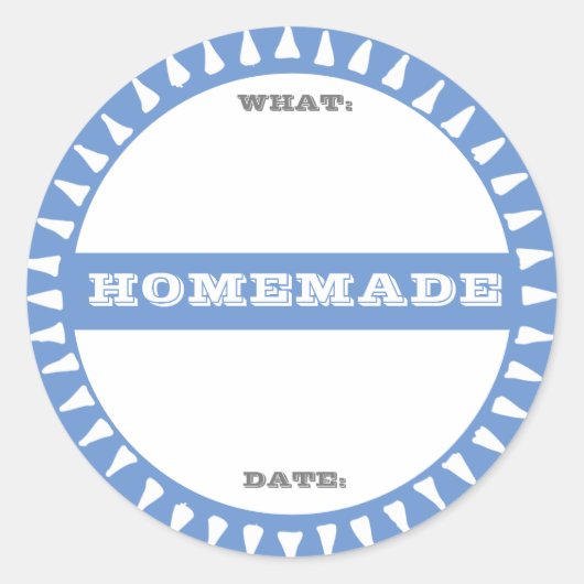 zelfgemaakte pot met schrijfruimte in pastel cute ronde sticker (Voorkant)