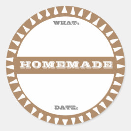 zelfgemaakte pot met schrijfruimte in pastel cute ronde sticker