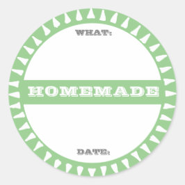 zelfgemaakte pot met schrijfruimte op pastel cute ronde sticker