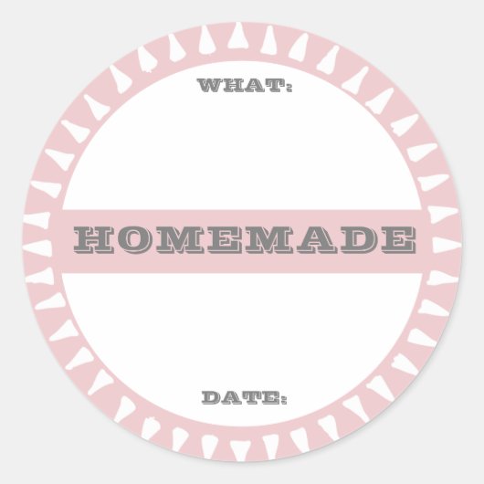 zelfgemaakte pot wegschrijfbaar pastel cute ronde sticker (Voorkant)