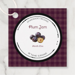 Zelfgemaakte Pruimenjam Label Met Ingredienten