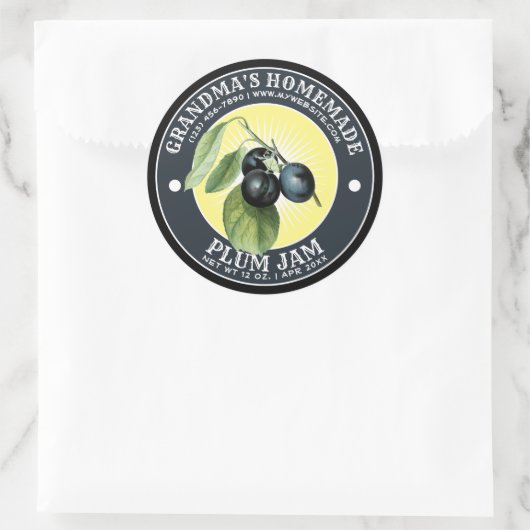  zelfgemaakte pruimenjam label Sjabloon (Tas)