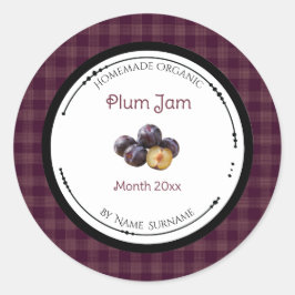 Zelfgemaakte Pruimenjam Label Sticker