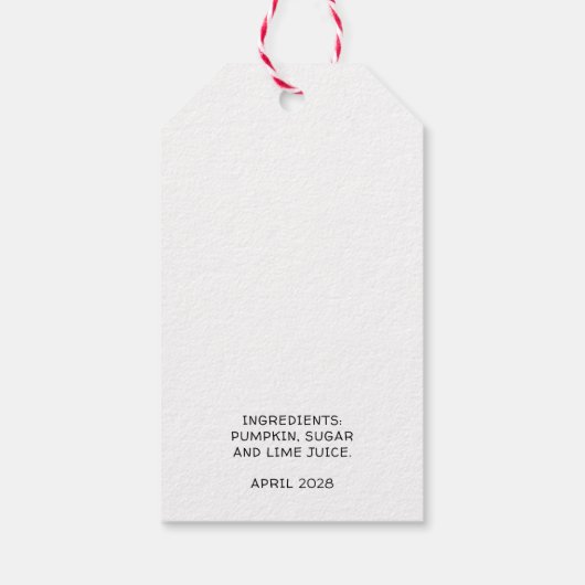 Zelfgemaakte Pumpkin jam inblikken label Cadeaulabel (Achterkant)