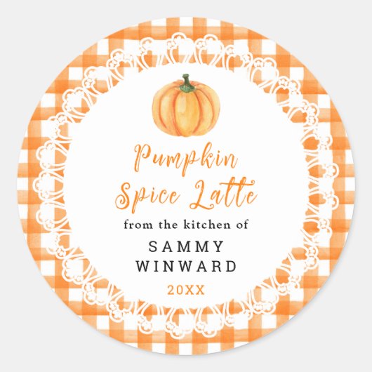 Zelfgemaakte Pumpkin Spice Latte Etiket (Voorkant)