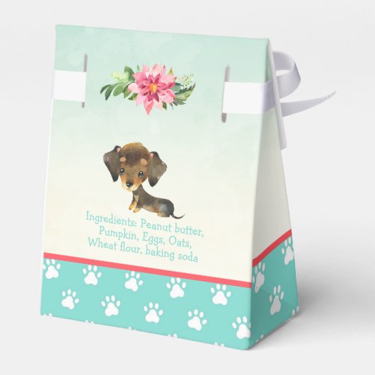 Zelfgemaakte Puppy Hondentraktaties Bedankdoosjes (Achterkant)