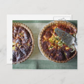Zelfgemaakte quiche voor het ontbijt briefkaart (Voorkant / Achterkant)