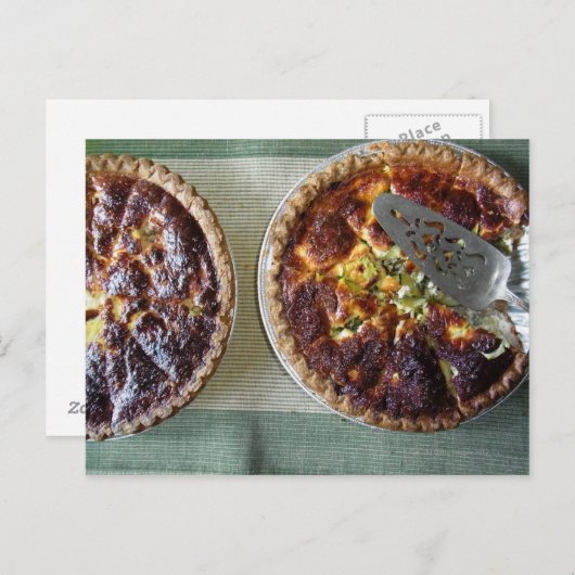 Zelfgemaakte quiche voor het ontbijt briefkaart (Voorkant / Achterkant)
