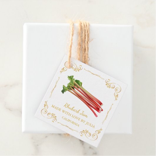  Zelfgemaakte Rabarber Jam Square Hang Label (In situ)