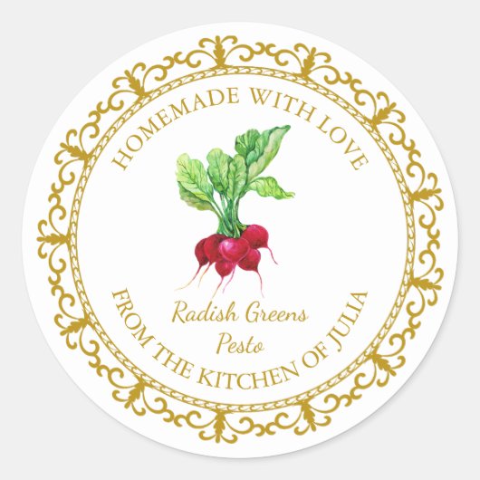  Zelfgemaakte Radijs Groenen Pesto Label L Wit (Voorkant)