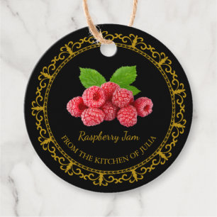 Zelfgemaakte Raspberry Jam Hang Label l Zwart