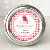 Zelfgemaakte Raspberry Jam Inblikken Label