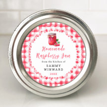 Zelfgemaakte Raspberry Jam Inblikken Label