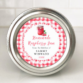 Zelfgemaakte Raspberry Jam Inblikken Label