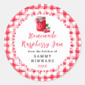 Zelfgemaakte Raspberry Jam Inblikken Label (Voorkant)