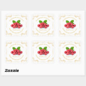 Zelfgemaakte Raspberry Jam Square Label (Vel)