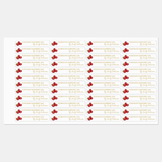 Zelfgemaakte Raspberry Jam Thin Label (Vel)