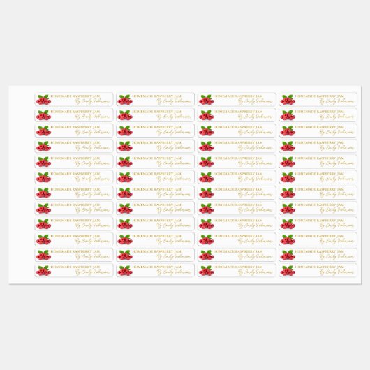 Zelfgemaakte Raspberry Jam Thin Label (Vel)
