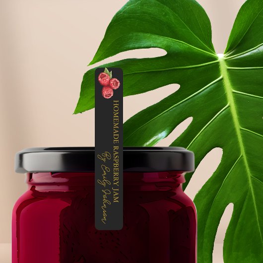 Zelfgemaakte Raspberry Jam Thin Label