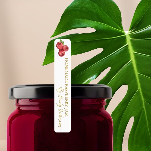Zelfgemaakte Raspberry Jam Thin Label
