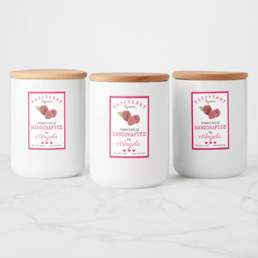 Zelfgemaakte Raspberry Likeur Bottle Label | Voedselcontainer Etiket (Flessen)