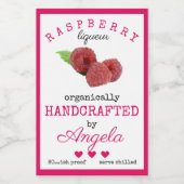 Zelfgemaakte Raspberry Likeur Bottle Label | Voedselcontainer Etiket (Enkel label)