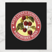 Zelfgemaakte Raspberry Wine Label Sjabloon Wijn Etiket (Enkel label)