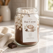 Zelfgemaakte Recept Hot Cocoa Kerstcadeau Labels