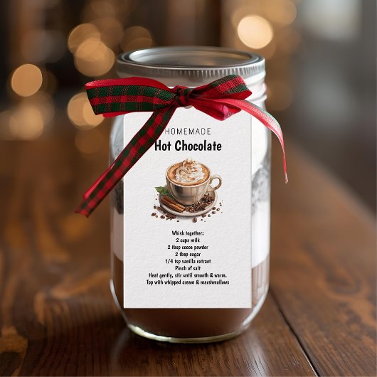Zelfgemaakte Recept voor Chocolademelk Cadeaulabel