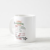 Zelfgemaakte recept voor gemberkoekjes als kerstca koffiemok (Voorkant links)