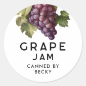 Zelfgemaakte Red Grape jam canning label (Voorkant)