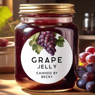 Zelfgemaakte Red Grape jelly inblikken label