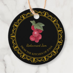 Zelfgemaakte Redcurrant Jam Hang Label l Zwart