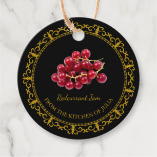 Zelfgemaakte Redcurrant Jam Hang Label l Zwart