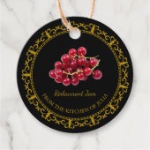 Zelfgemaakte Redcurrant Jam Hang Label l Zwart (Voorkant)