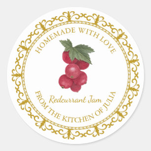  Zelfgemaakte Redcurrant Jam Label L Wit