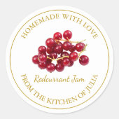 Zelfgemaakte Redcurrant Jam Label | Wit (Voorkant)