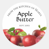 Zelfgemaakte rode appelboter spread inblikken Stic Ronde Sticker (Voorkant)