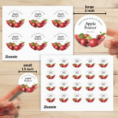 Zelfgemaakte rode appelboter spread inblikken Stic Ronde Sticker