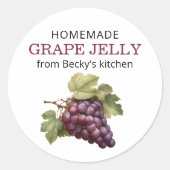 Zelfgemaakte rode druiven jelly inblikken label (Voorkant)