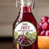 Zelfgemaakte rode druivensap pantry labels