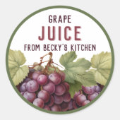 Zelfgemaakte rode druivensap pantry labels (Voorkant)